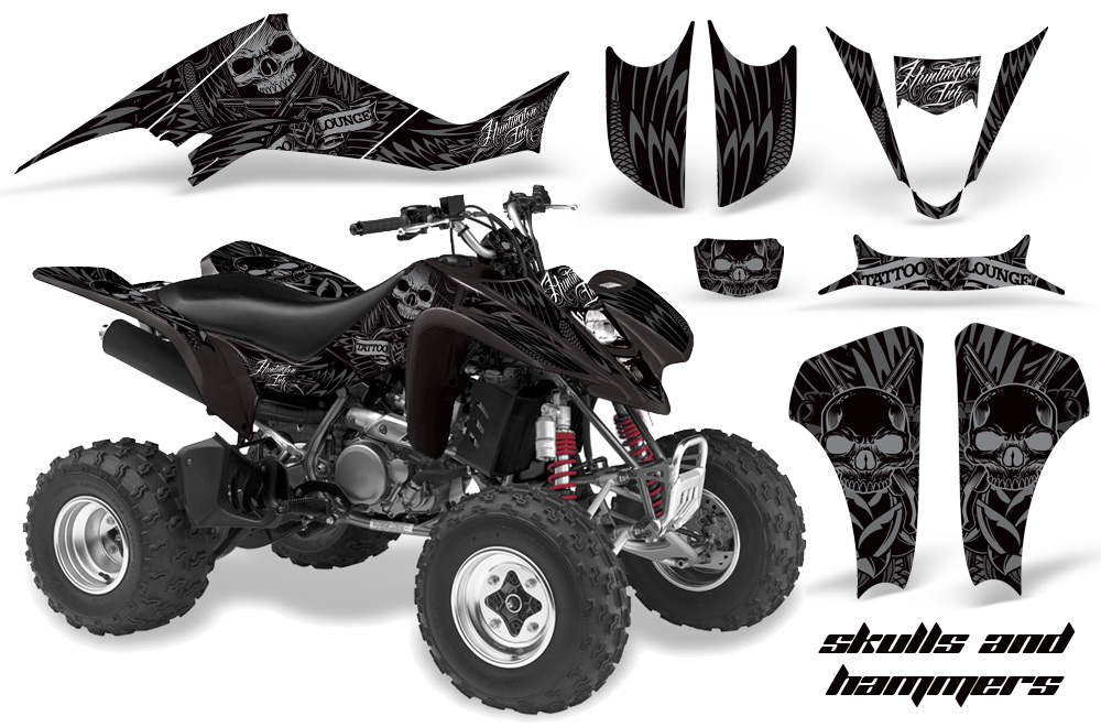 Kawasaki KFX 400 03-08 Graphics Skulls&Hammers Silver